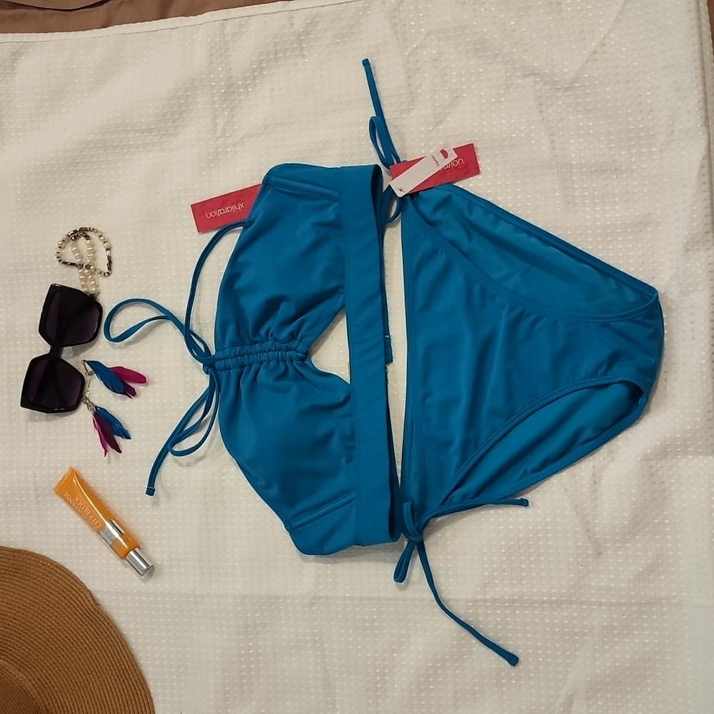 Xhilaration bathing suit aqua green Size XL